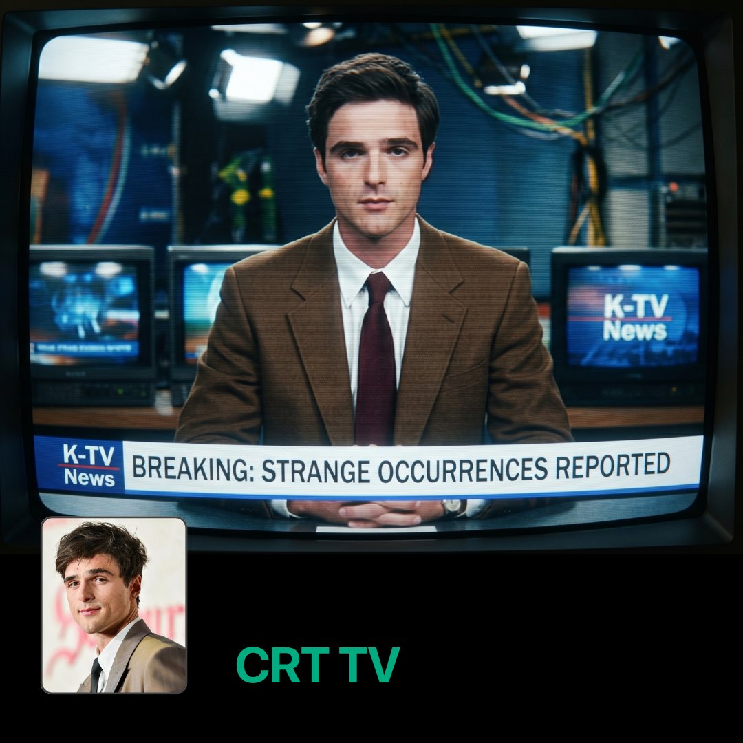 Retro CRT TV Screen example using uploaded photo