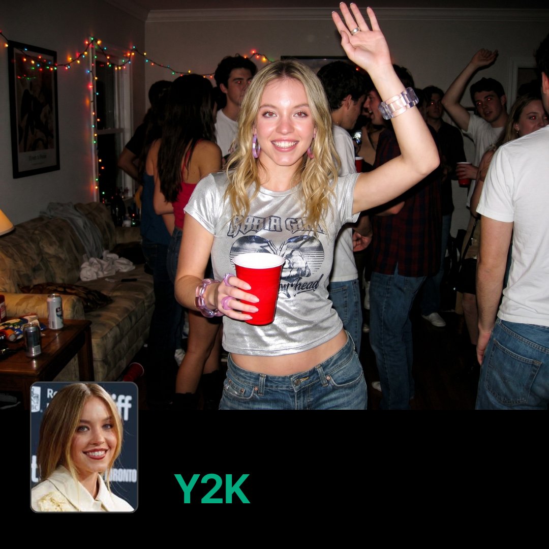 Y2K Digital Snapshot example using uploaded photo