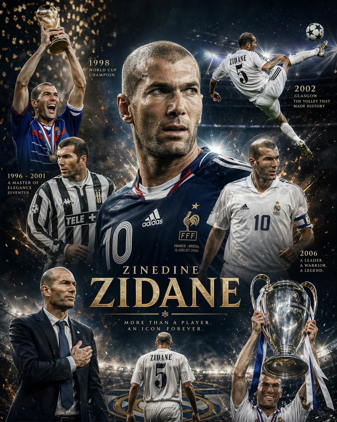 Epic career poster of Zinedine Zidane